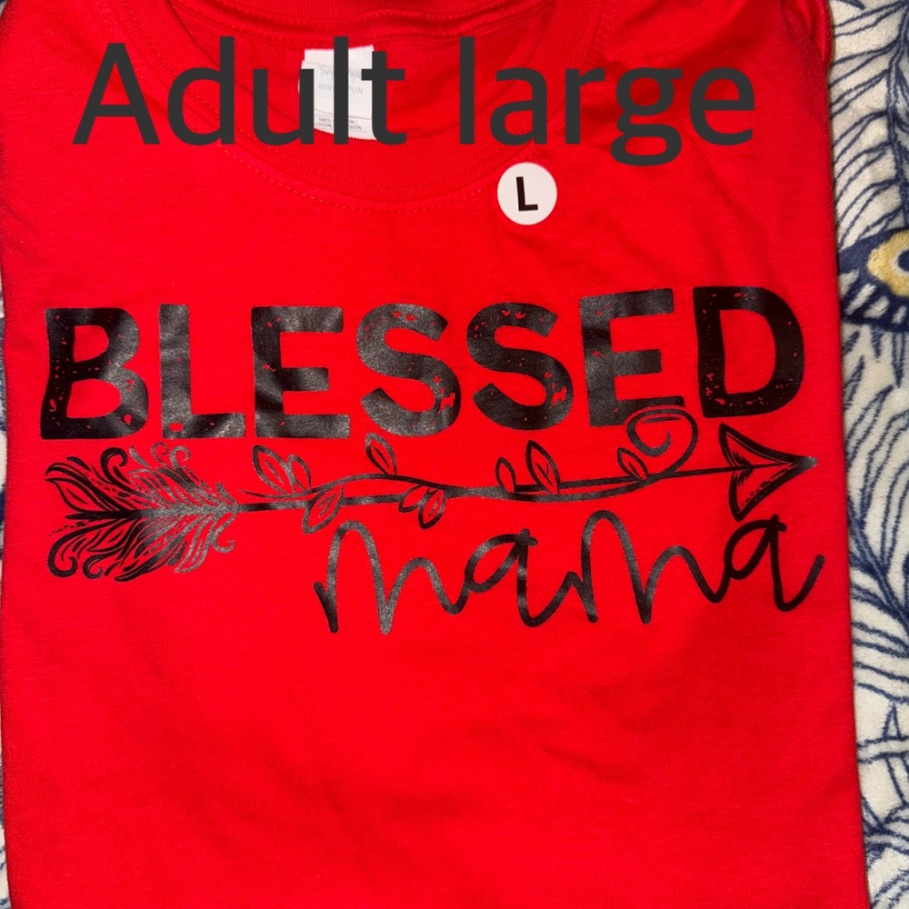 Blessed Mama Red Graphic Tee